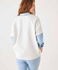 Frenchie Raw Edge V-Neck Sweatshirt
