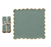 Cotton Scalloped Napkins with Contrasting Stitched Edges