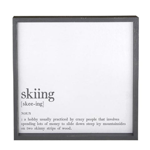 Skiing Definition Word Board