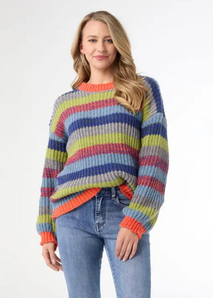 Ronado Multi Stripe Crew Neck Sweater