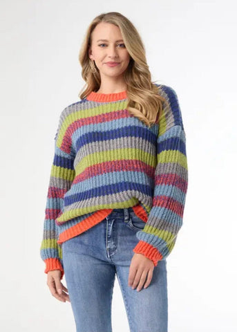 Ronado Multi Stripe Crew Neck Sweater