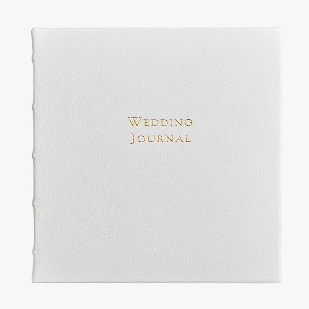 Wedding Journal - White Napa Cowhide Leather