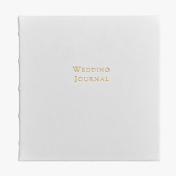 Wedding Journal - White Napa Cowhide Leather