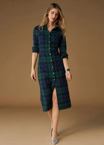 Harris Maxi Dress - Black Watch Plaid