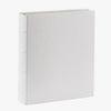 Large 3-Ring Clear Pocket Album - White Nappa Cowhide Leather