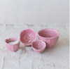 Stoneware Cabbage Shaped Prep Bowls, Pink, Set of 4