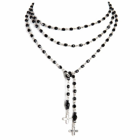 Peace Cross Beaded Lariat