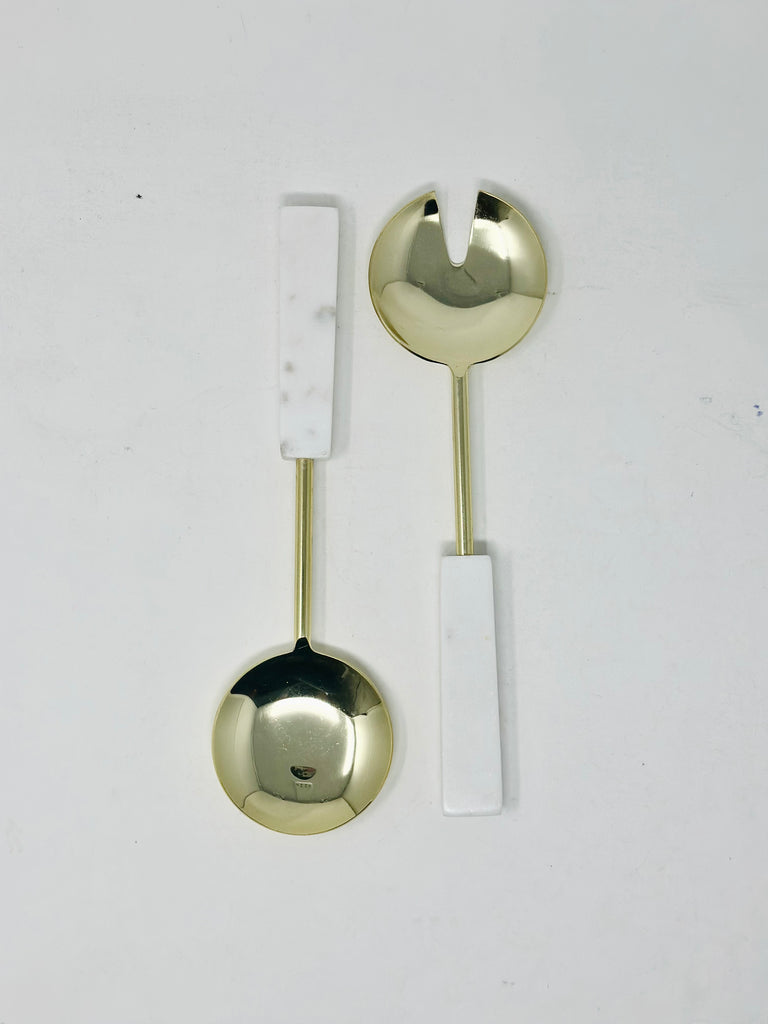 GOLD SALAD SERVERS SET