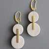 Gray Wood and Brass Earrings