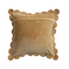 Cotton Velvet Pillow w/ Scalloped Flange & Embroidered Edge