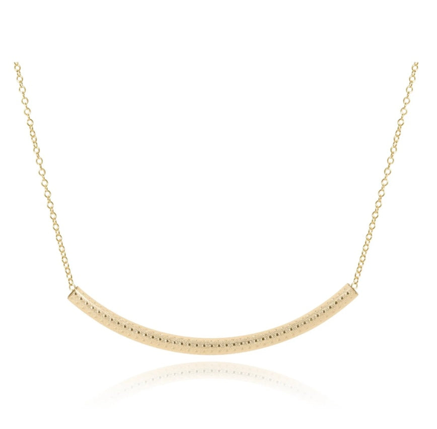 16'' Necklace Gold- Bliss Bar Textured Gold