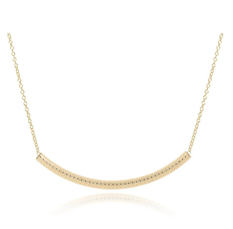 16'' Necklace Gold- Bliss Bar Textured Gold