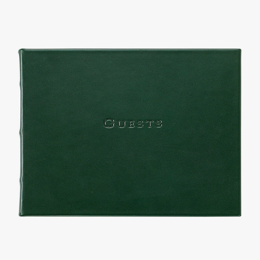 Guest Book - Green Traditional Leather