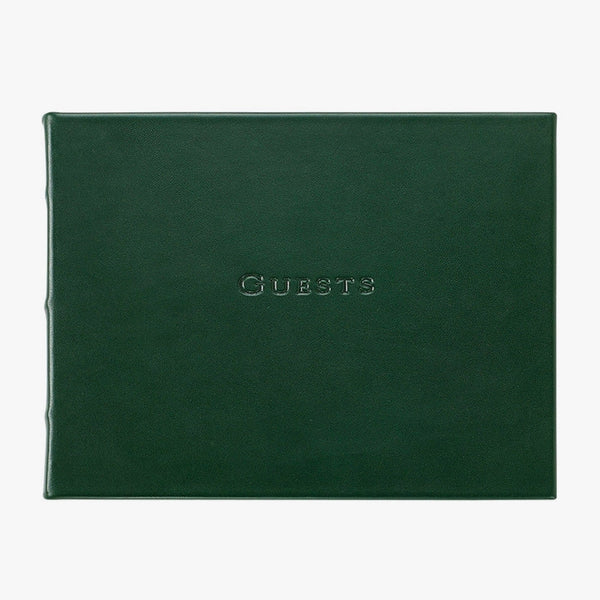 Guest Book - Green Traditional Leather