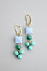 Periwinkle, Green, and Turqoise Earrings