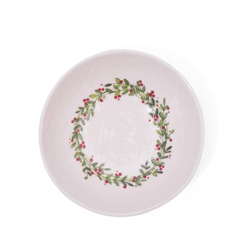 Christmas Wreath Large Serving Bowl