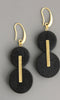 Black Wood and Brass Earrings