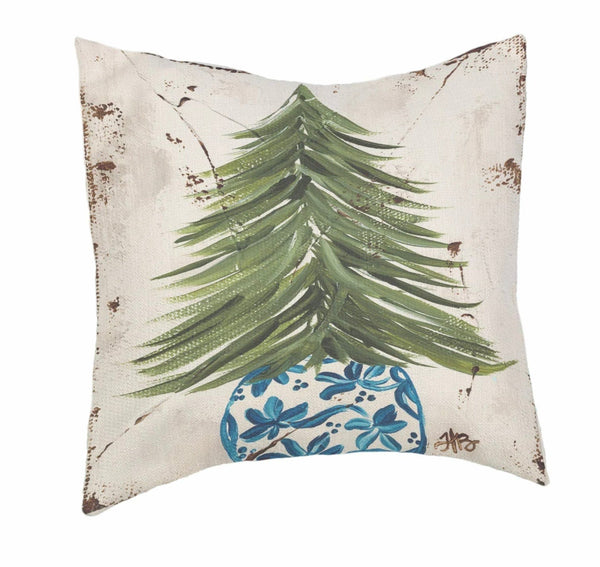 Tree In Chinoiserie Pot Pillow