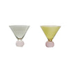 Two-Tone Martini Glass with Ball Stem