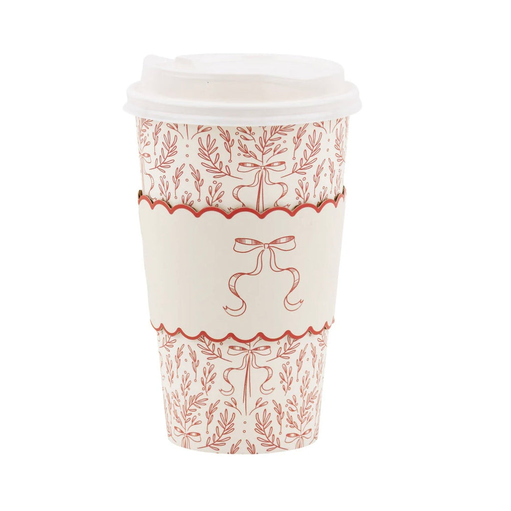 CHRISTMAS RED BOW TO GO CUPS