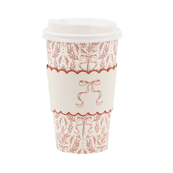 CHRISTMAS RED BOW TO GO CUPS
