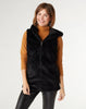 Lyric Faux Fur Hooded Vest - Black