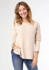 Helix Crew Neck Sweater with Side Slit