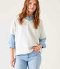 Frenchie Raw Edge V-Neck Sweatshirt