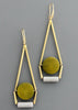 Geometric Green and Gray Earrings