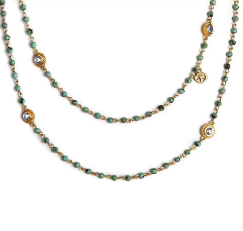 Wrap - 4mm Semi-Precious African Turquoise Beads