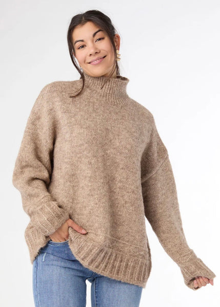 Joyce Marled Long Sleeve Mock Neck Sweater