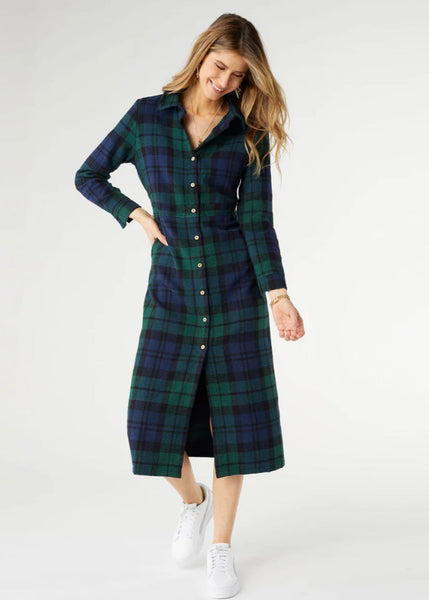 Harris Maxi Dress - Black Watch Plaid