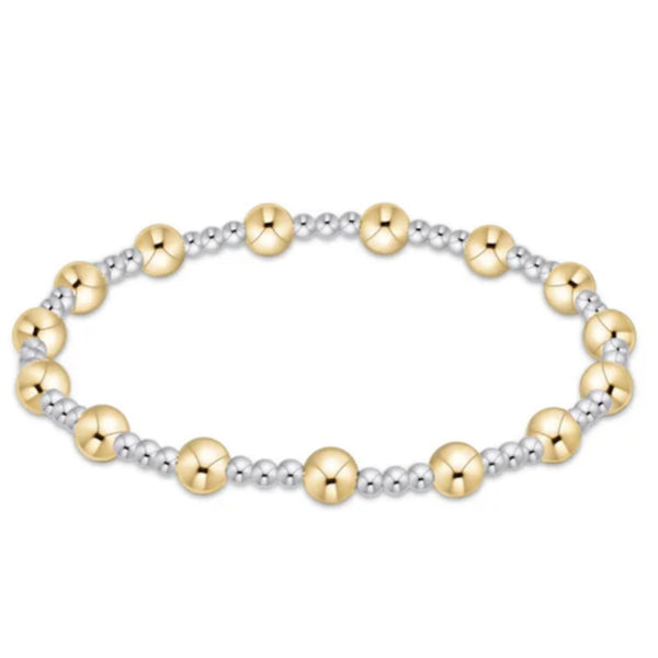 Classic Sincerity Pattern 5mm Bead Bracelet - Mixed Metal