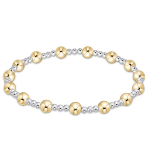 Classic Sincerity Pattern 5mm Bead Bracelet - Mixed Metal