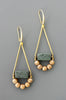 Serpentine and Glass Earrings