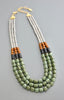 Three Stand Gray and Green Necklace