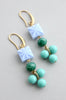 Periwinkle, Green, and Turqoise Earrings
