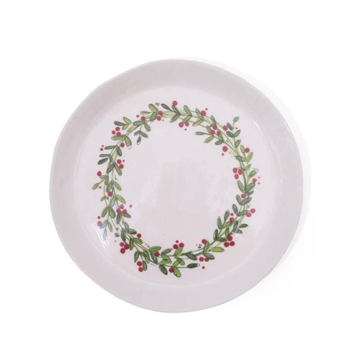 Christmas Wreath Round Serving Tray