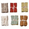 Woven Cotton Double Cloth Napkins w/ Contrasting Stitched Edge