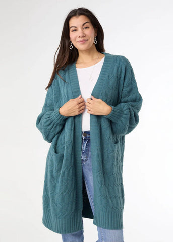 Summit Cable Knit Open Cardigan