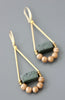 Serpentine and Glass Earrings