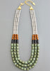 Three Stand Gray and Green Necklace