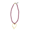 Gemstone Beaded Necklace w/ XL Heart