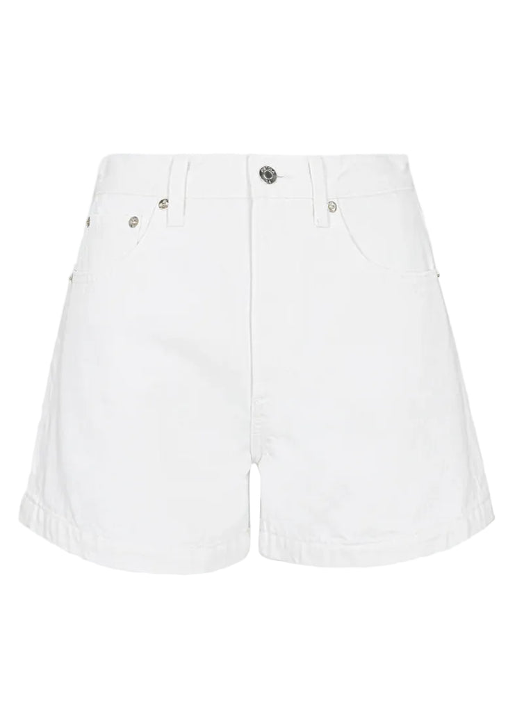 Saige High Rise A-Line Short - Polished White
