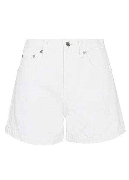 Saige High Rise A-Line Short - Polished White