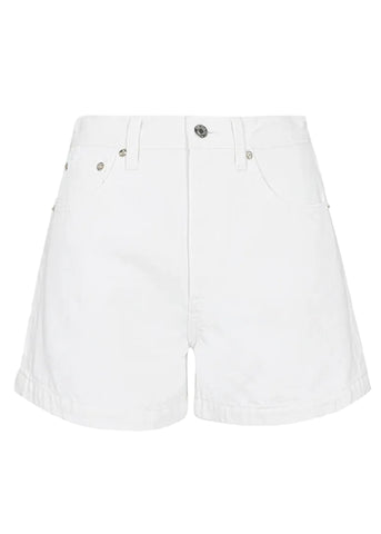 Saige High Rise A-Line Short - Polished White