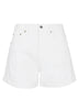 Saige High Rise A-Line Short - Polished White
