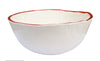 Round Soup/ Cereal/ Serving bowl with red edge