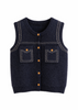 Contrast Stitch Pocket Knit Vest