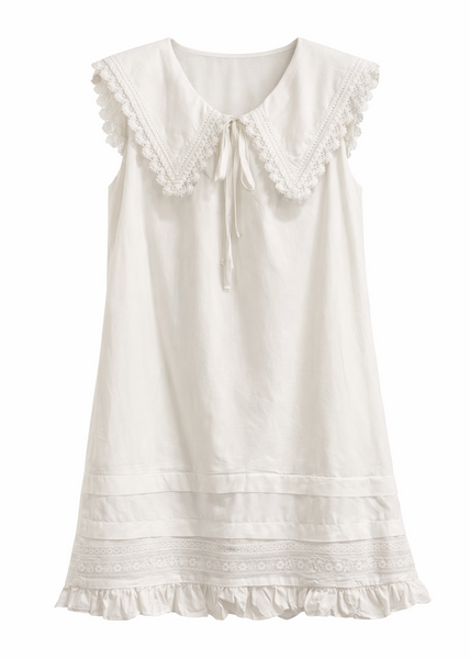 Collar Ruffle Hem Mini Dress